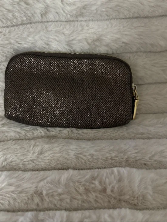 Coach Metallic Brown Zip Pouch with Gold Hardware - Picture 2 of 4